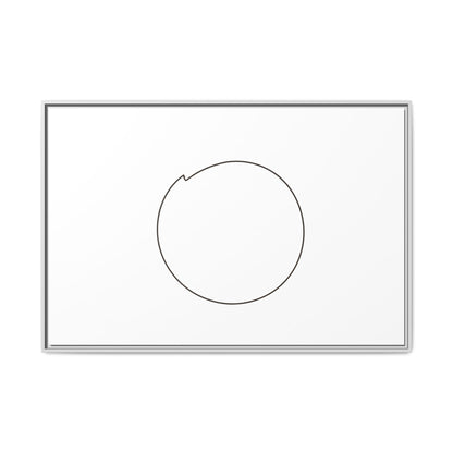 Framed matte canvas wall art featuring a minimal circular line design, by Printify, ideal for modern home decor.