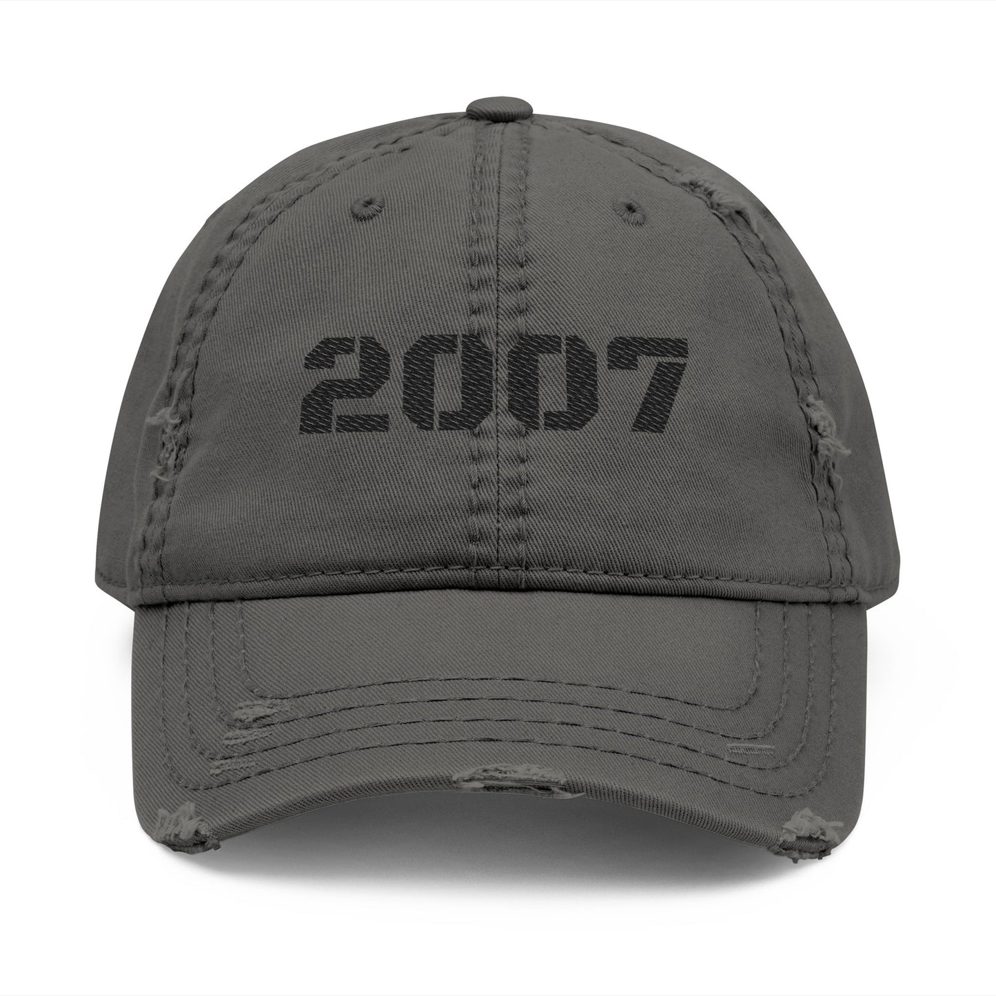 Distressed Dad Hat with 2007 Embroidery, Casual Fashion Cap for Everyday Wear, Gift for Birthday, Fathers Day, Retro Hat - TRV