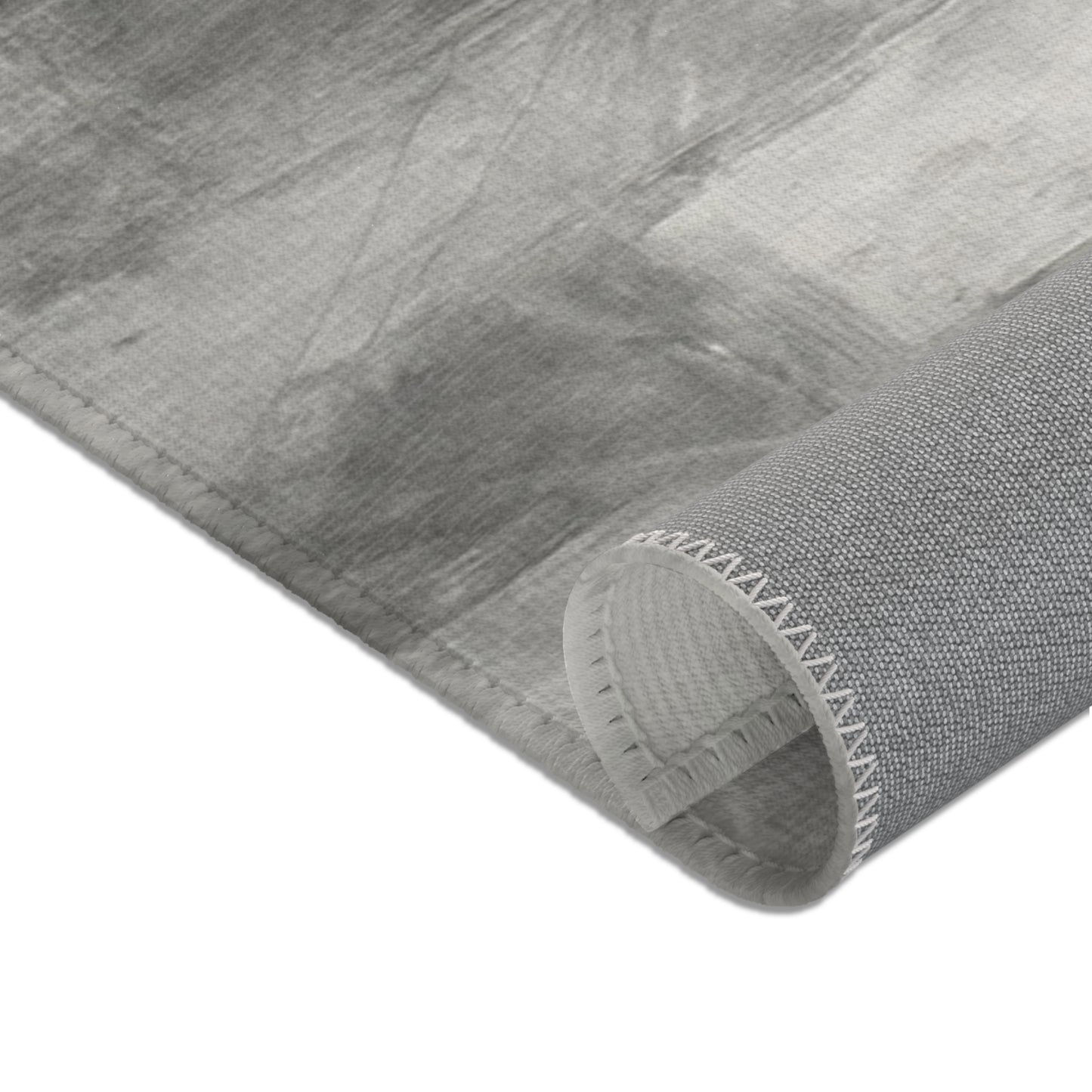 Abstract gray watercolor area rug by Printify featuring modern neutral design, perfect for living room decor.
