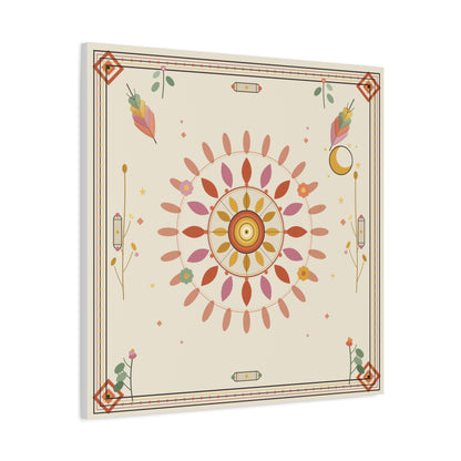 Boho Sun Mandala Matte Canvas