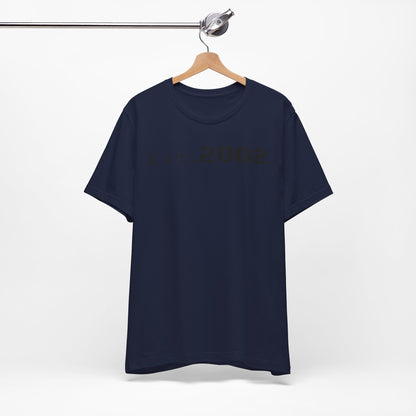 Established 2002 Unisex Tee, Vintage Style T-Shirt, Year Established Shirt, Retro Graphic Tee, Customizable Gift Idea
