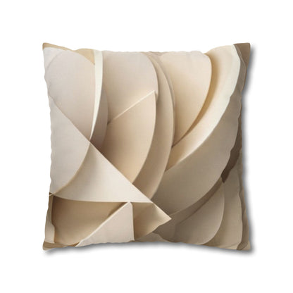 Beige Abstract Paper Swirl Pillowcase Spun Polyester Square Pillowcase