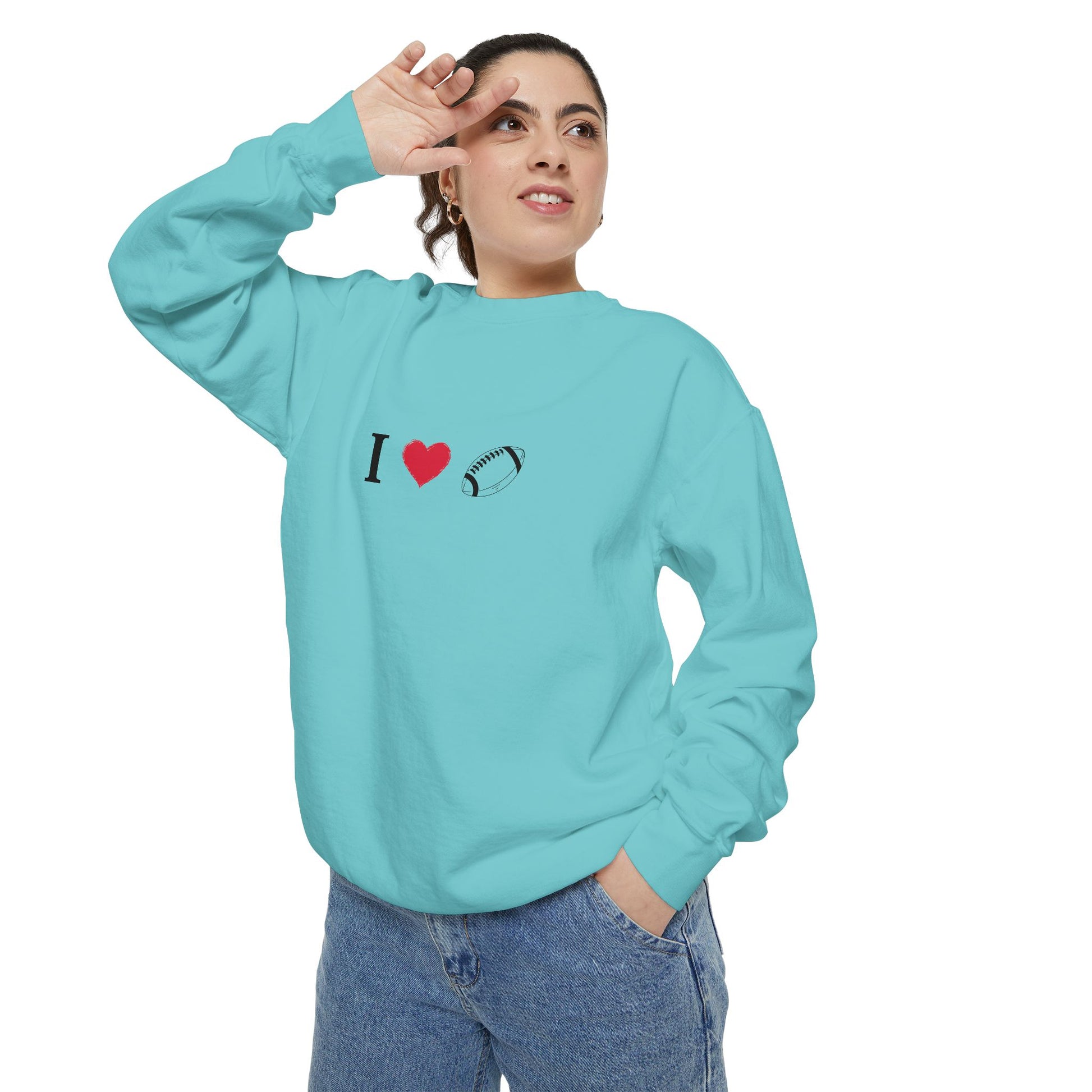 Unisex Sweatshirt, I love Football, Cozy, Perfect for Everyday Wear, Gift Idea for Friends, Couples, and Special Occasions - TRV