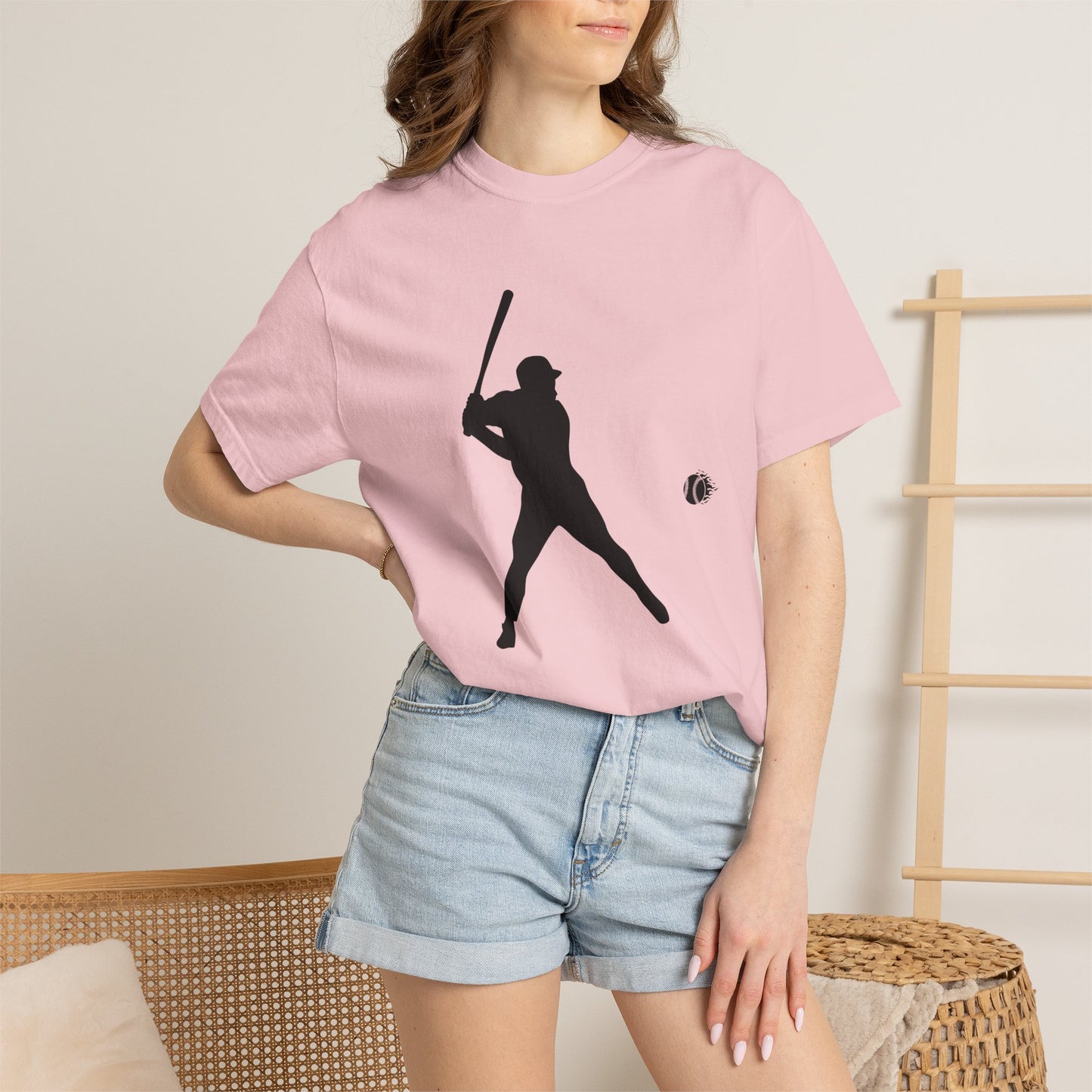 Unisex Baseball Silhouette Tee, Casual Wear, Sports Fan Apparel, Gift for Athletes, Summer Outing Outfit, Soft Cotton Shirt
