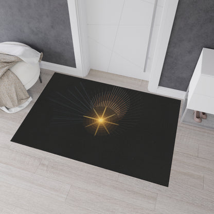 Radiant Star Burst Floor Mat | Black Entrance Rug - TRV