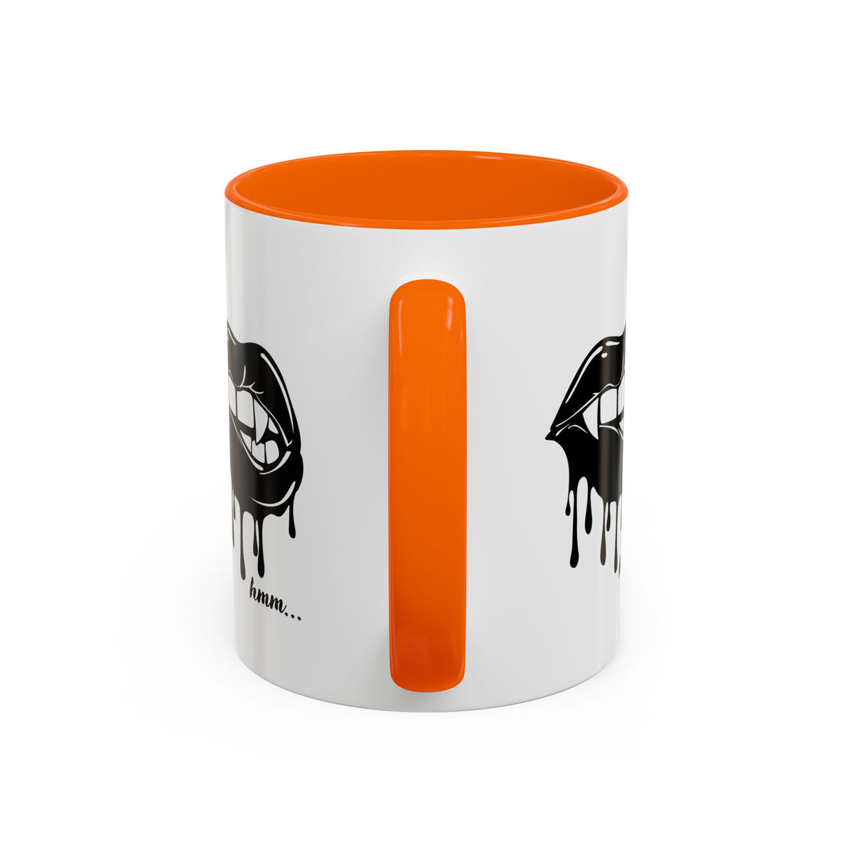 Black accent Dripping Bite coffee mug by Printify, 11oz or 15oz size, featuring a distinctive dripping design on ceramic surface.