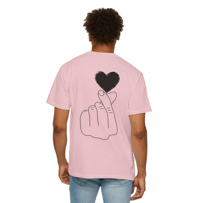 Unisex Garment-Dyed T-Shirt with Heart Design | Casual Trendy Wear for All Occasions