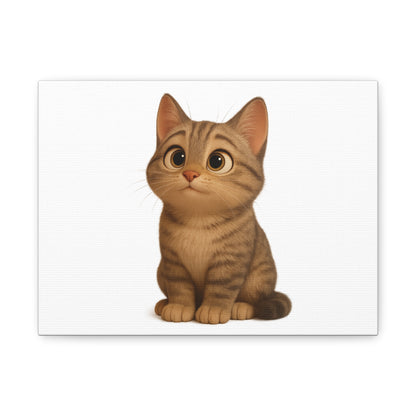 Adorable Cat Canvas Art, Cute Cat Wall Decor, Pet Lover Gift, Nursery Wall Art, Animal Print, Modern Home Decor - TRV