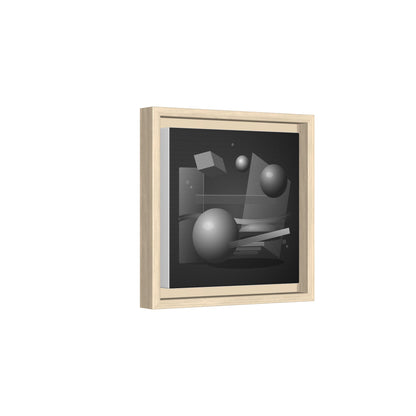 Monochrome Geometric Spheres Canvas Framed Wall Art | Matte Print