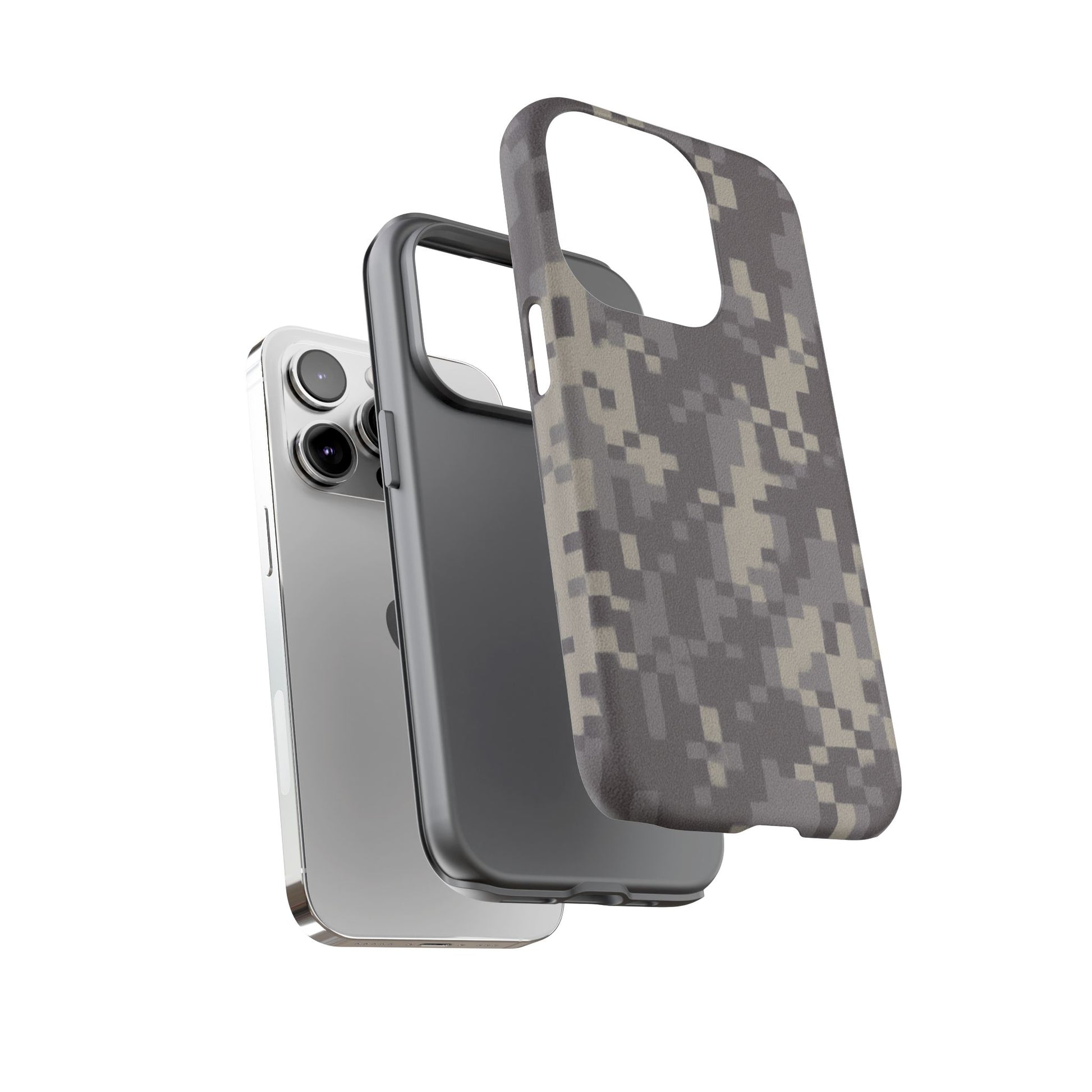 Camouflage tough phone case by Printify with rugged digital camo design, protective cover for smartphones.
