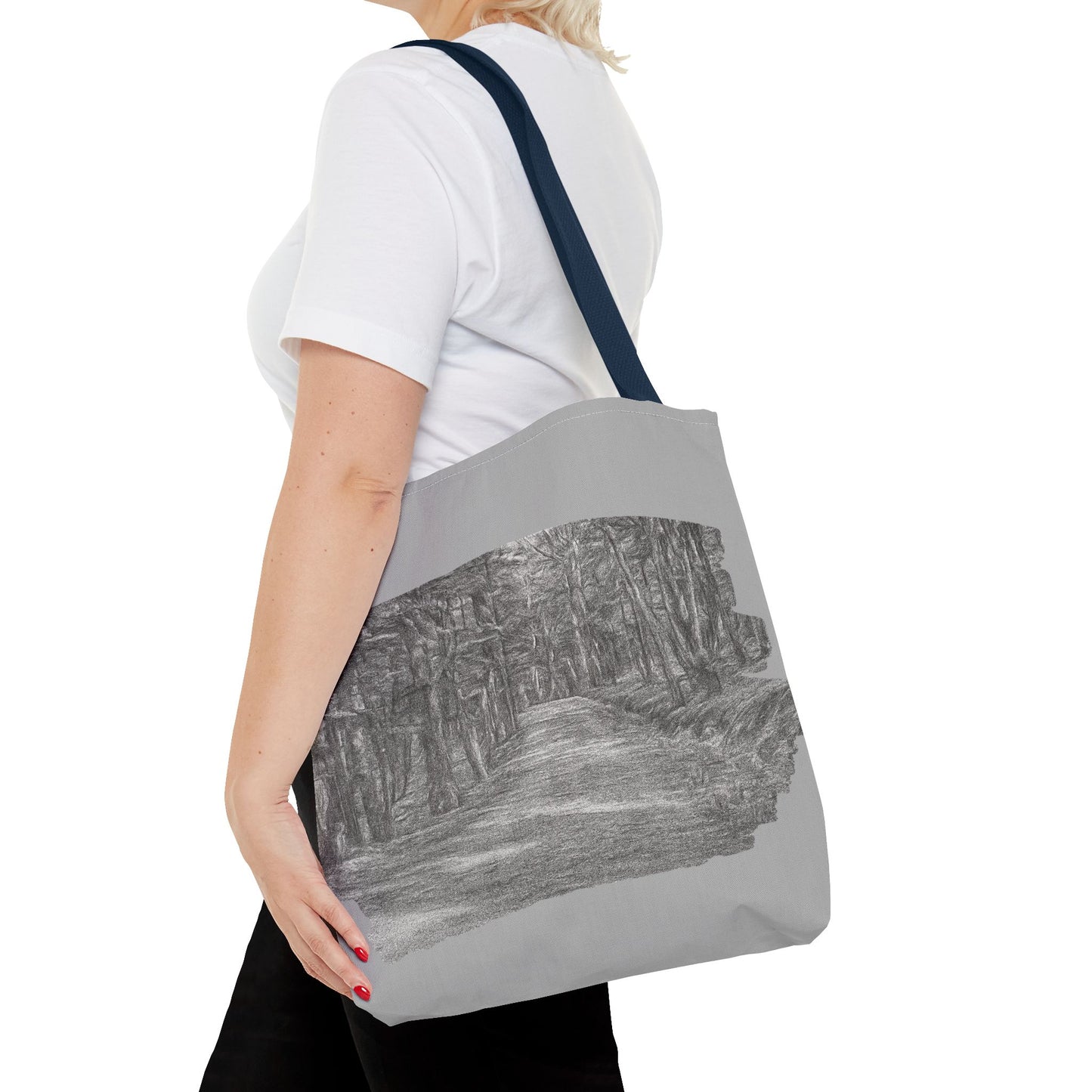 Scenic Path Tote Bag, Reversible Tote, Eco-Friendly Shopper, Outdoor Adventure Bag, Gift for Nature Lovers, Stylish Carryall - TRV
