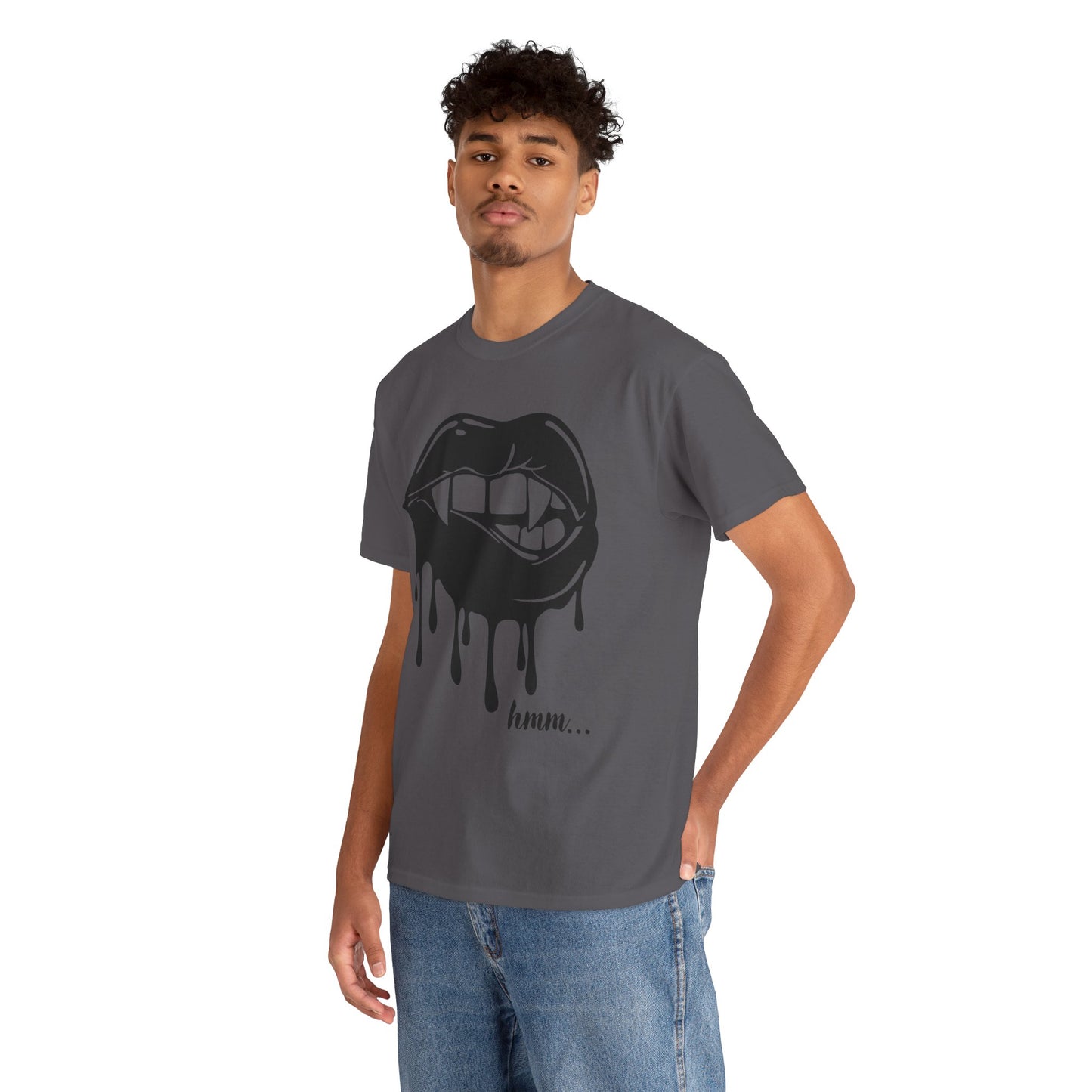 Edgy Graphic Tee - Dripping Lips Design - Unisex Heavy Cotton Tee