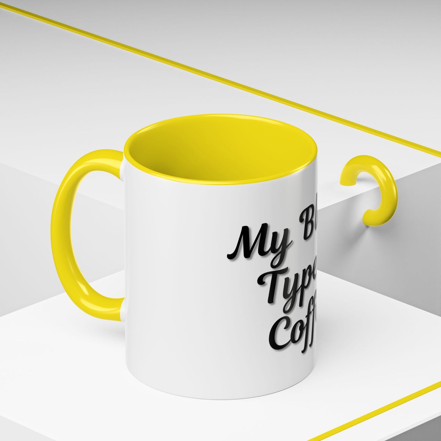 My Blood Type is Coffee Accent Mug - Perfect Gift for Coffee Lovers - TRV