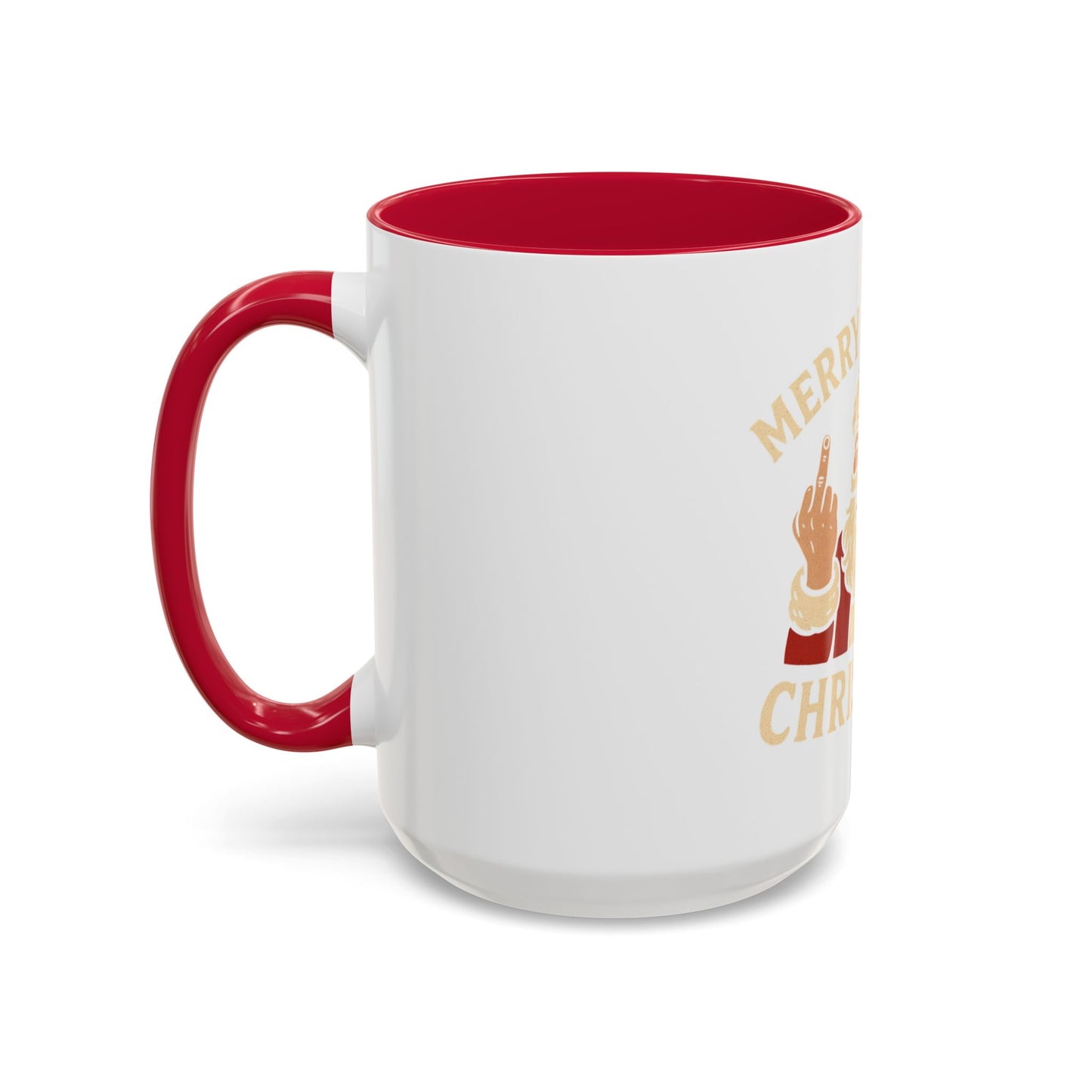 Merry Fucking Christmas Mug — Funny Santa Middle Finger Coffee Cup (11oz & 15oz)