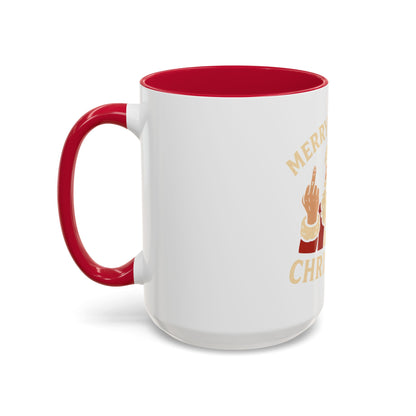 Merry Fucking Christmas Mug — Funny Santa Middle Finger Coffee Cup (11oz & 15oz)