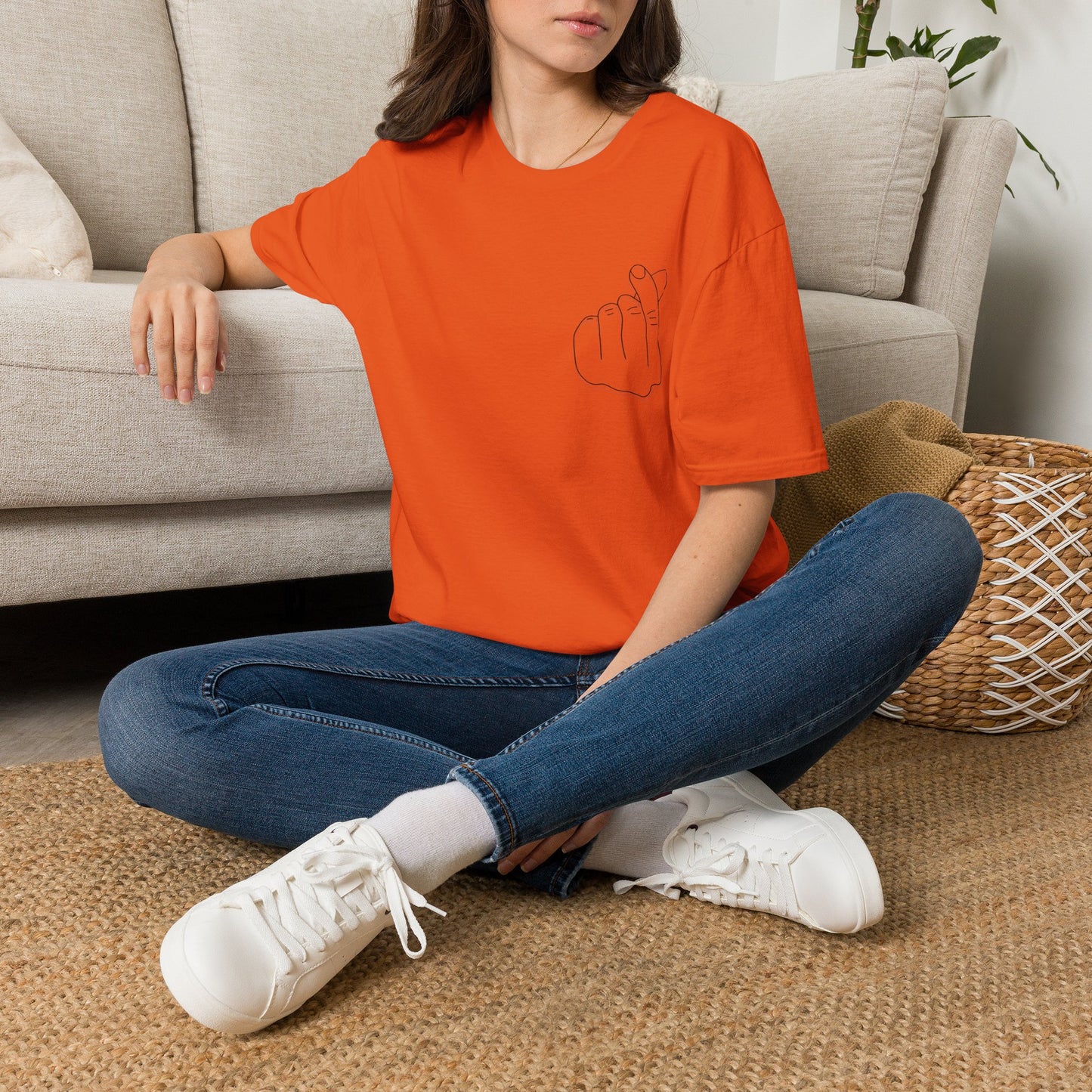 Trendy Unisex Softstyle T-Shirt with Love Hand Gesture Design