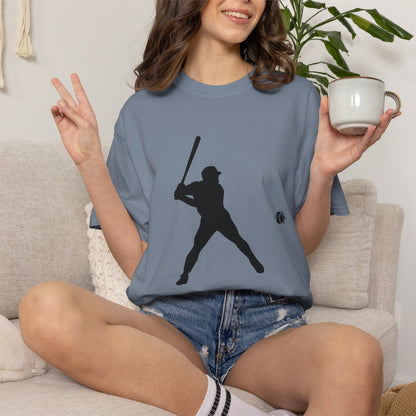 Unisex Baseball Silhouette Tee, Casual Wear, Sports Fan Apparel, Gift for Athletes, Summer Outing Outfit, Soft Cotton Shirt