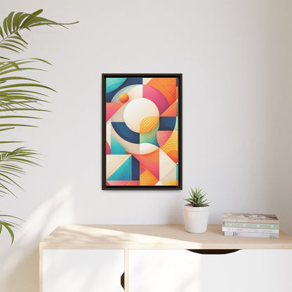 Colorful Geometric Abstract Art Matte Canvas Framed