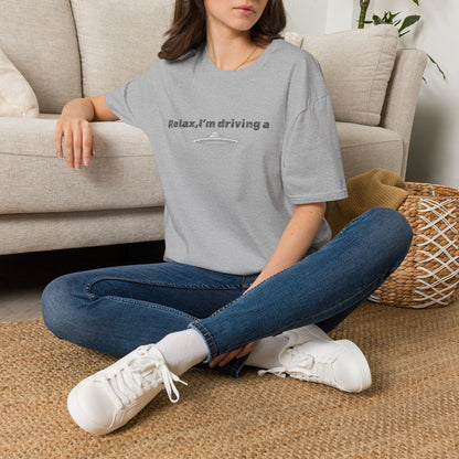 Funny alien graphic T-shirt by Printify featuring a UFO design, perfect for sci-fi fans and casual wear.