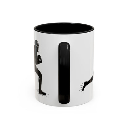 Football Player Themed Accent Coffee Mug, Sports Fan Gift, Unique Mug for Athletes, Coffee Lover, Game Day Essential - TRV