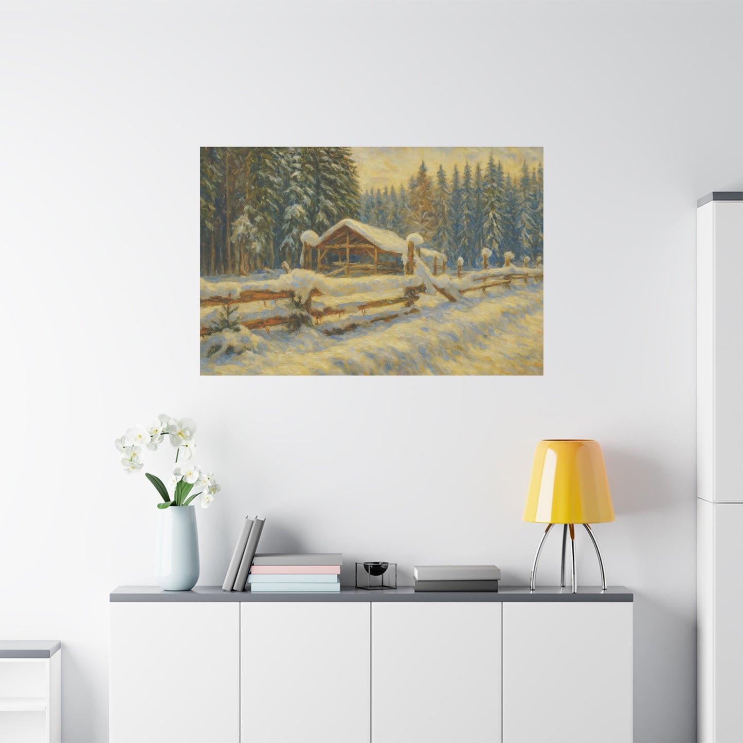 Canvas Wall Art, Winter Landscape Print, Home Decor, Rustic Art, Gift for Nature Lovers, Holiday Decoration - TRV