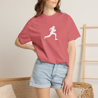 Sporty Unisex Garment-Dyed T-Shirt with Football Player Graphic, Activewear, Casual Wear, Gift for Runners, Fitness Apparel, Everyday Style