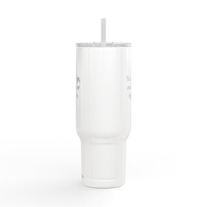 Custom engraved 40oz insulated tumbler with handle, lid and straw - view 6