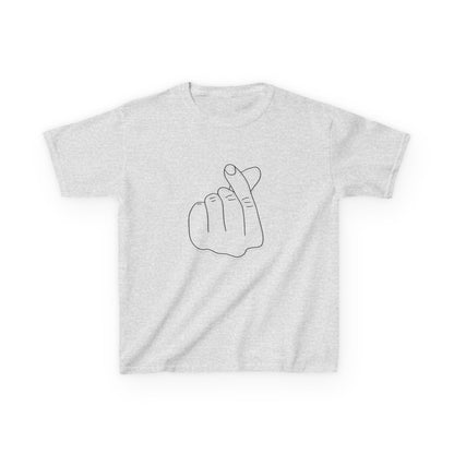 Cute Kids Heavy Cotton Tee - K-Pop Inspired Love Gesture