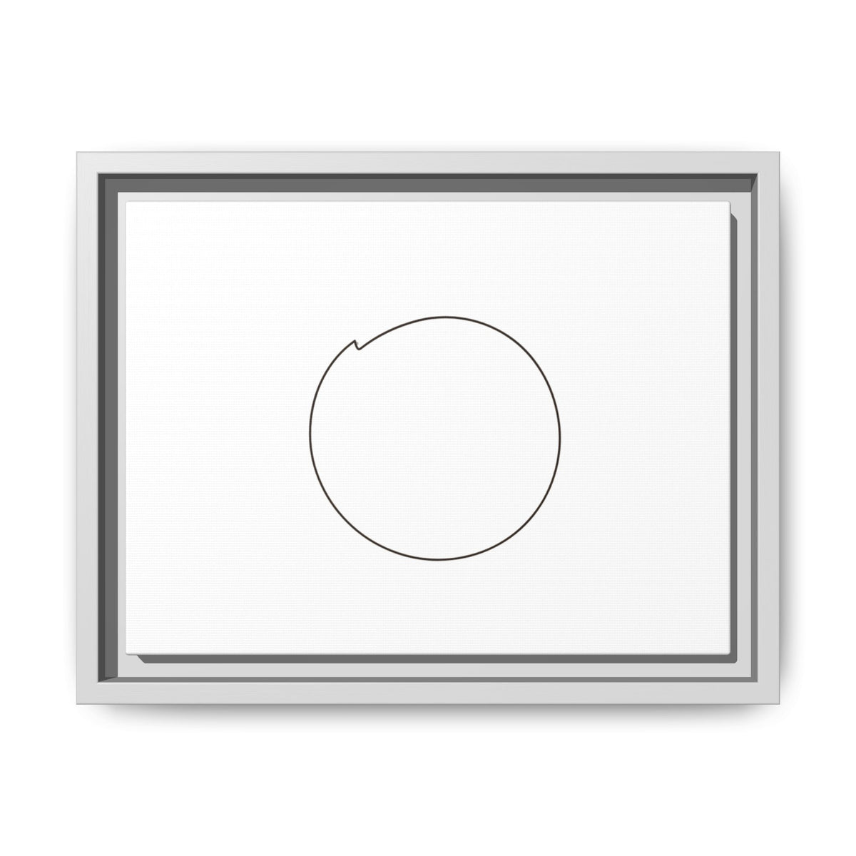 Framed matte canvas wall art featuring a minimal circular line design, created by Printify, ideal for modern home decor.