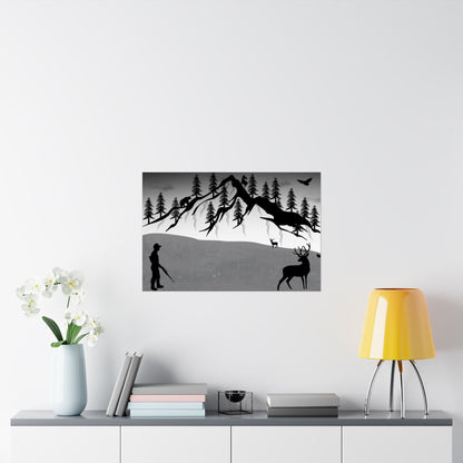 Hunting Wilderness Satin Poster
