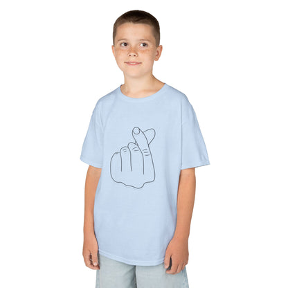 Cute Kids Heavy Cotton Tee - K-Pop Inspired Love Gesture