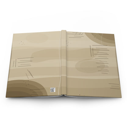 Neutral Abstract Lines Hardcover Journal | Minimal Beige Notebook - TRV