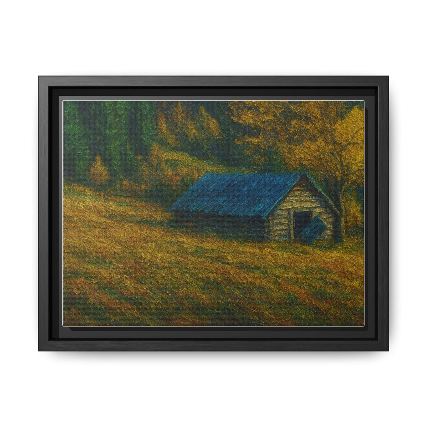Framed Matte Canvas Print, Rustic Artwork, Farmhouse Decor, Nature Wall Art, Gift for Home, Autumn Decor, Landscape Painting