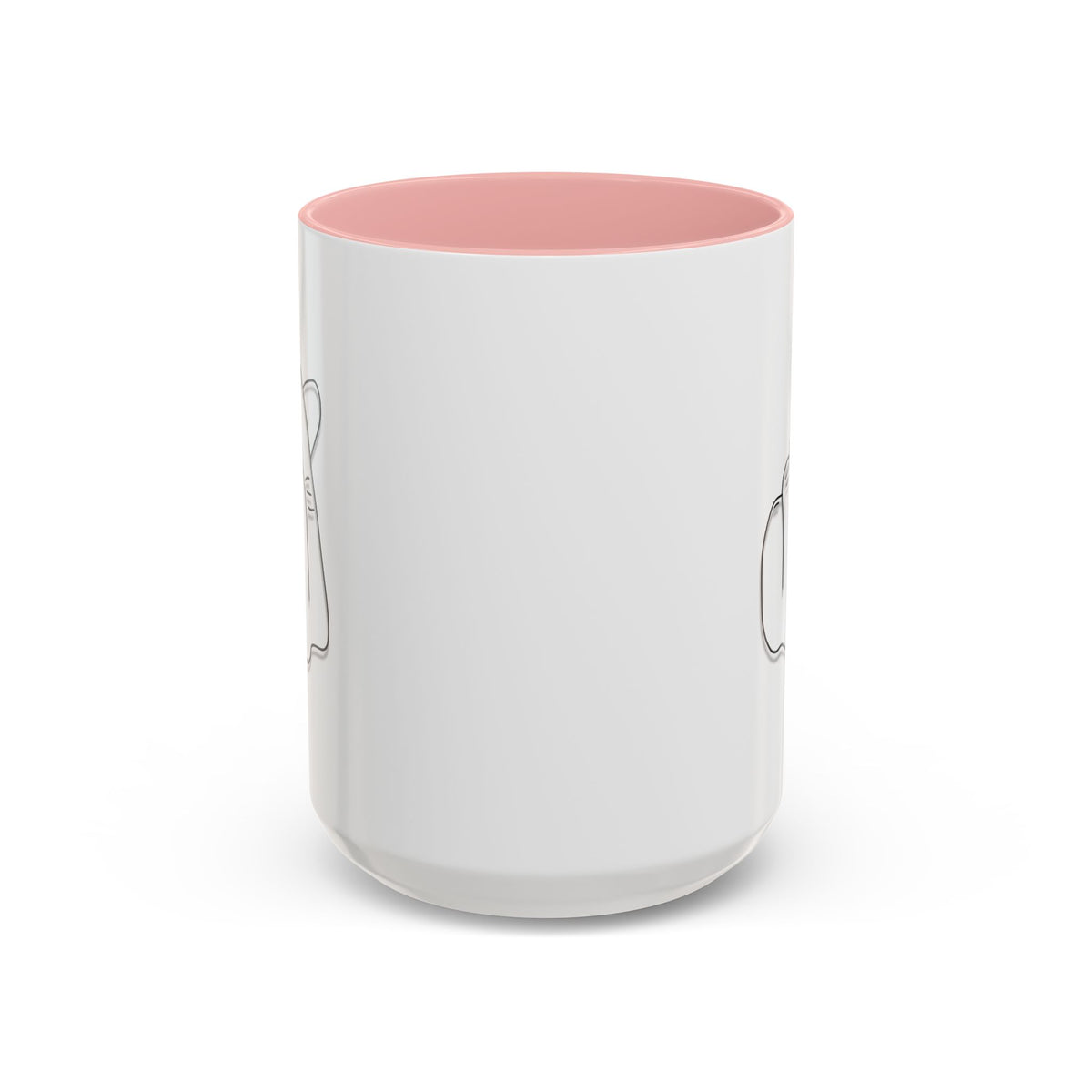 White Korean finger heart accent mug by Printify, 11oz or 15oz, featuring minimalist design and a subtle love gesture.