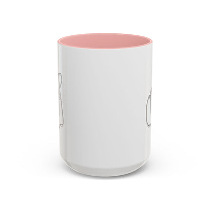 White Korean finger heart accent mug by Printify, 11oz or 15oz, featuring minimalist design and a subtle love gesture.