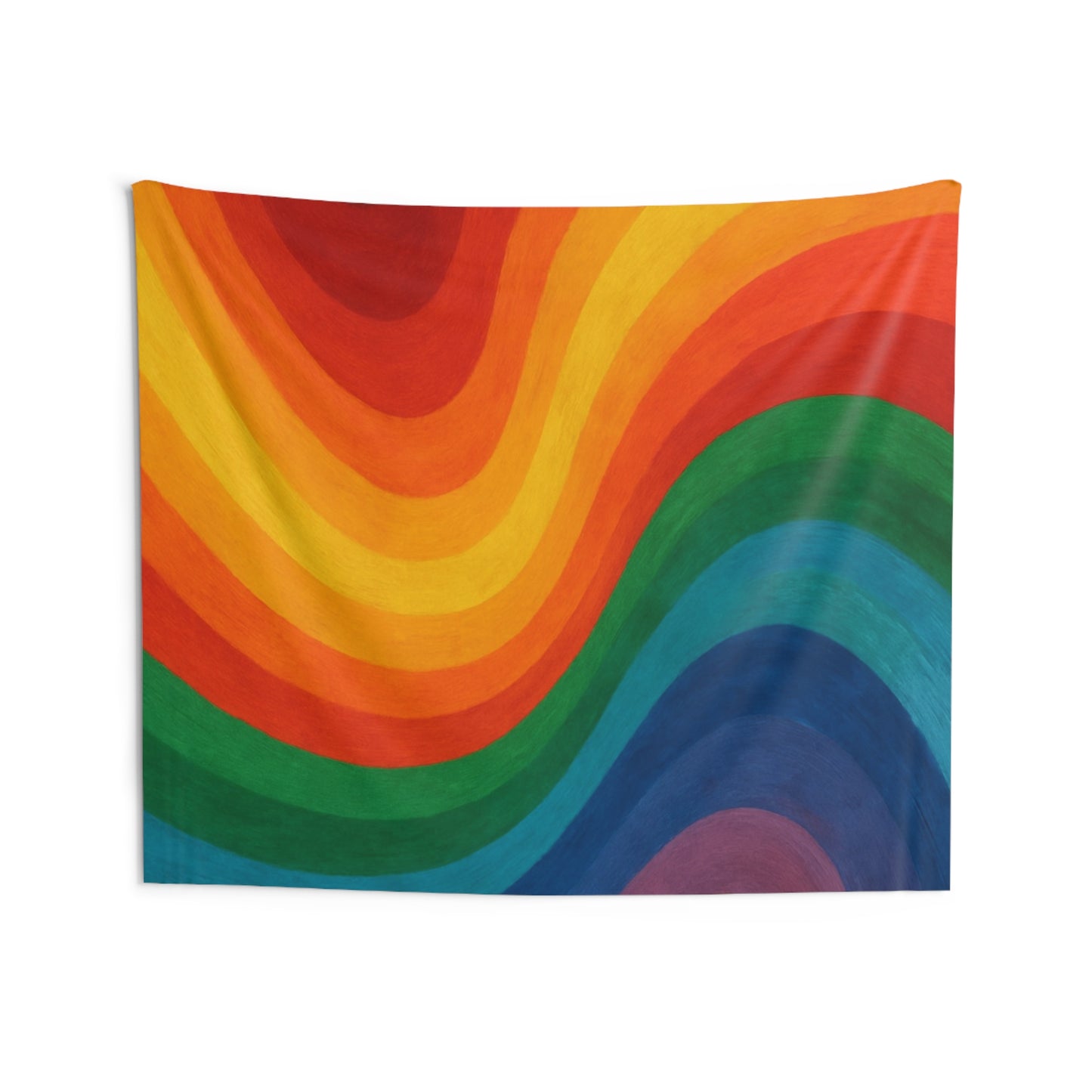 Rainbow Wave Tapestry — Retro Psychedelic Wall Art for Living Room, Dorm, or Studio