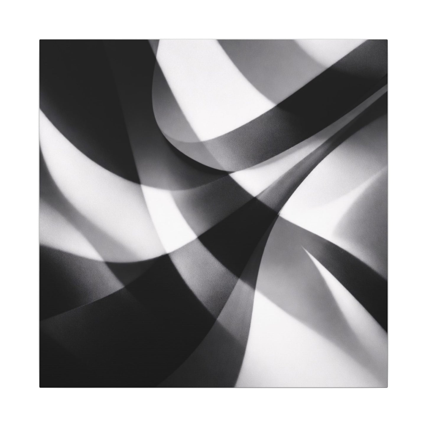 Abstract Black and White Swirl Matte Canvas
