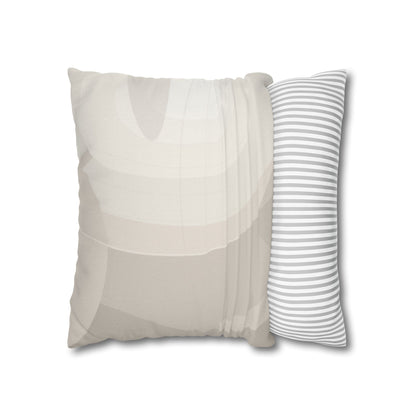Neutral Abstract Swirl Pillowcase | Square Pillowcase, Spun Polyester