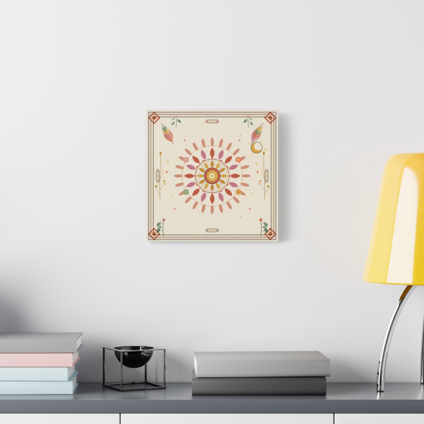 Boho Sun Mandala Matte Canvas