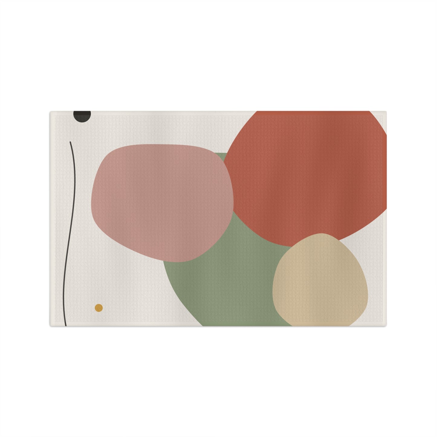Abstract Organic Shapes Microfiber Tea Towel | Modern Neutral Kitchen