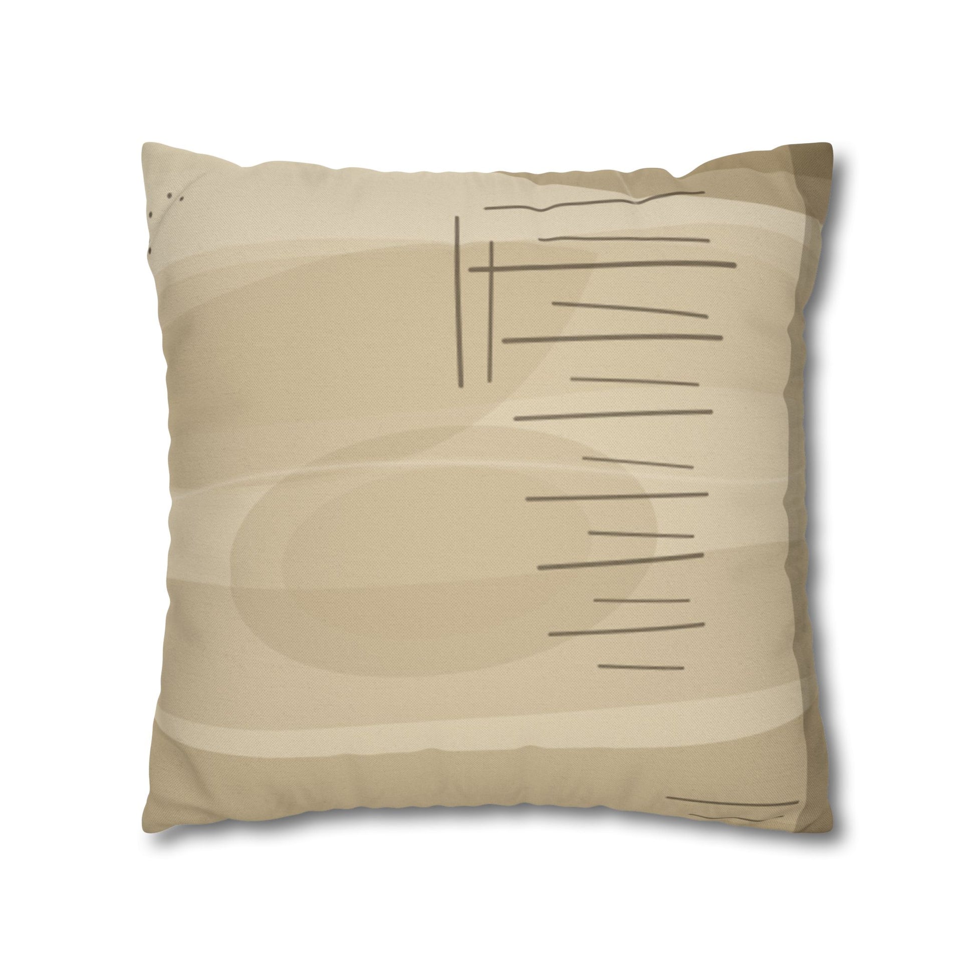 Neutral Abstract Brushstroke Pillowcase | Square Decorative Pillowcase - TRV