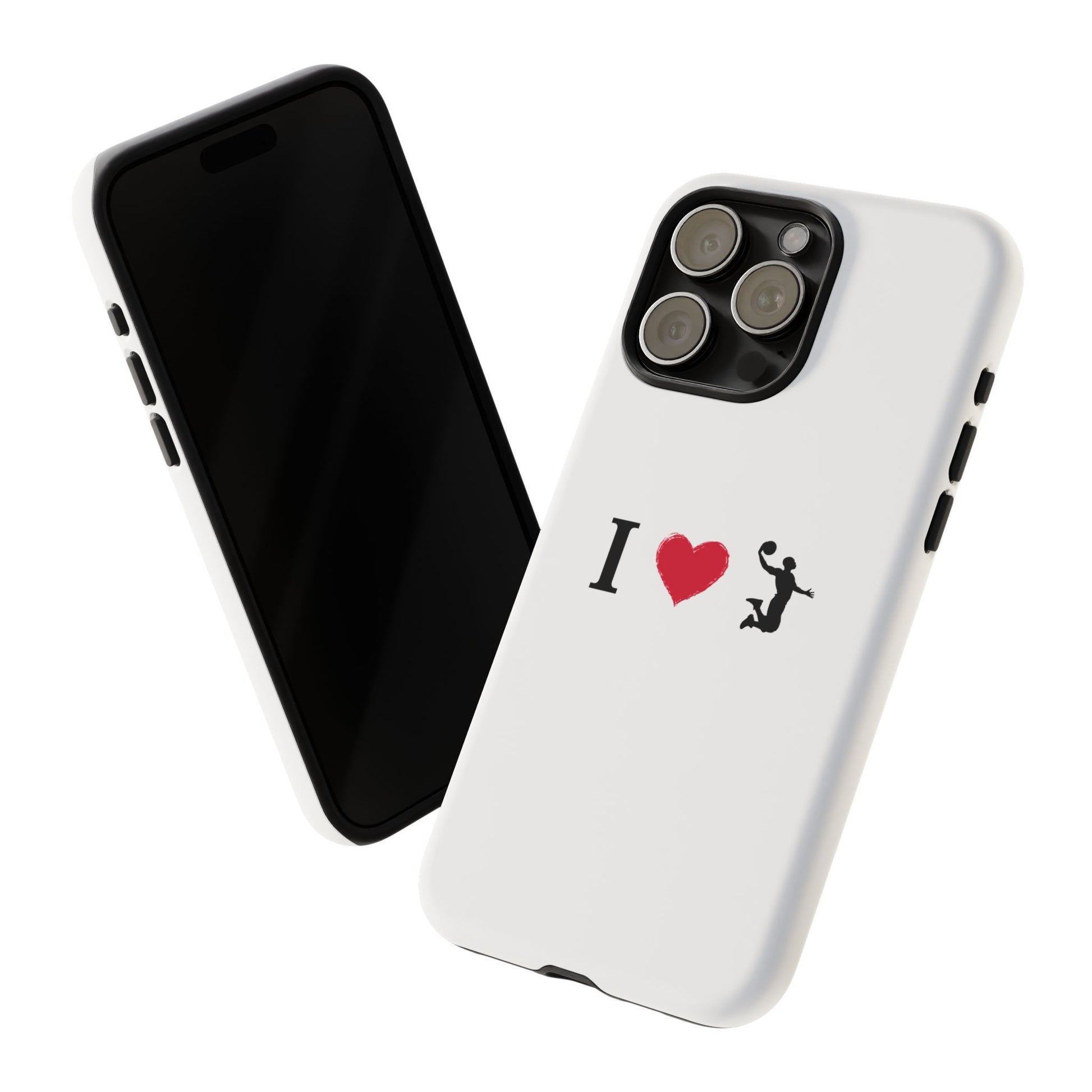 I Love Basketball Phone Case, Sporty Cell Cover, Basketball Gift for Players, Tough Cases, Love for Sports Accessories - TRV