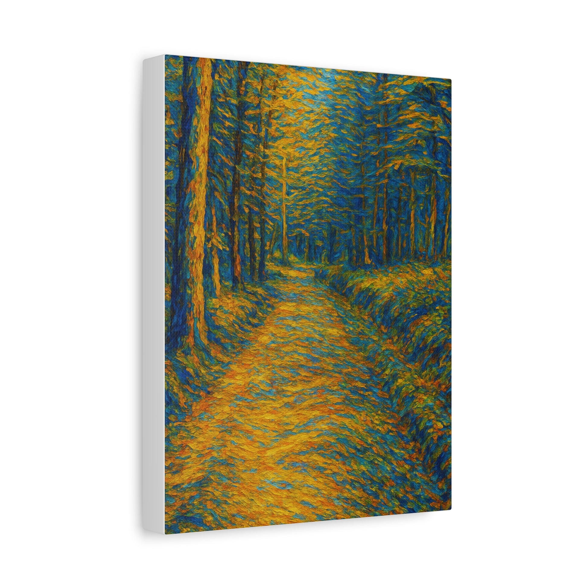 Van Gogh Style Forest Canvas Art | Nature Wall Decor, Home Office Accent, Gift for Nature Lovers, Gallery Wrapped, Living Room Wall Art - TRV