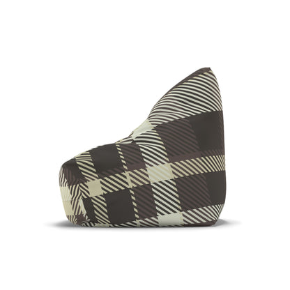 Brown Plaid Pattern Bean Bag Chair Cover | Rustic Buffalo Check