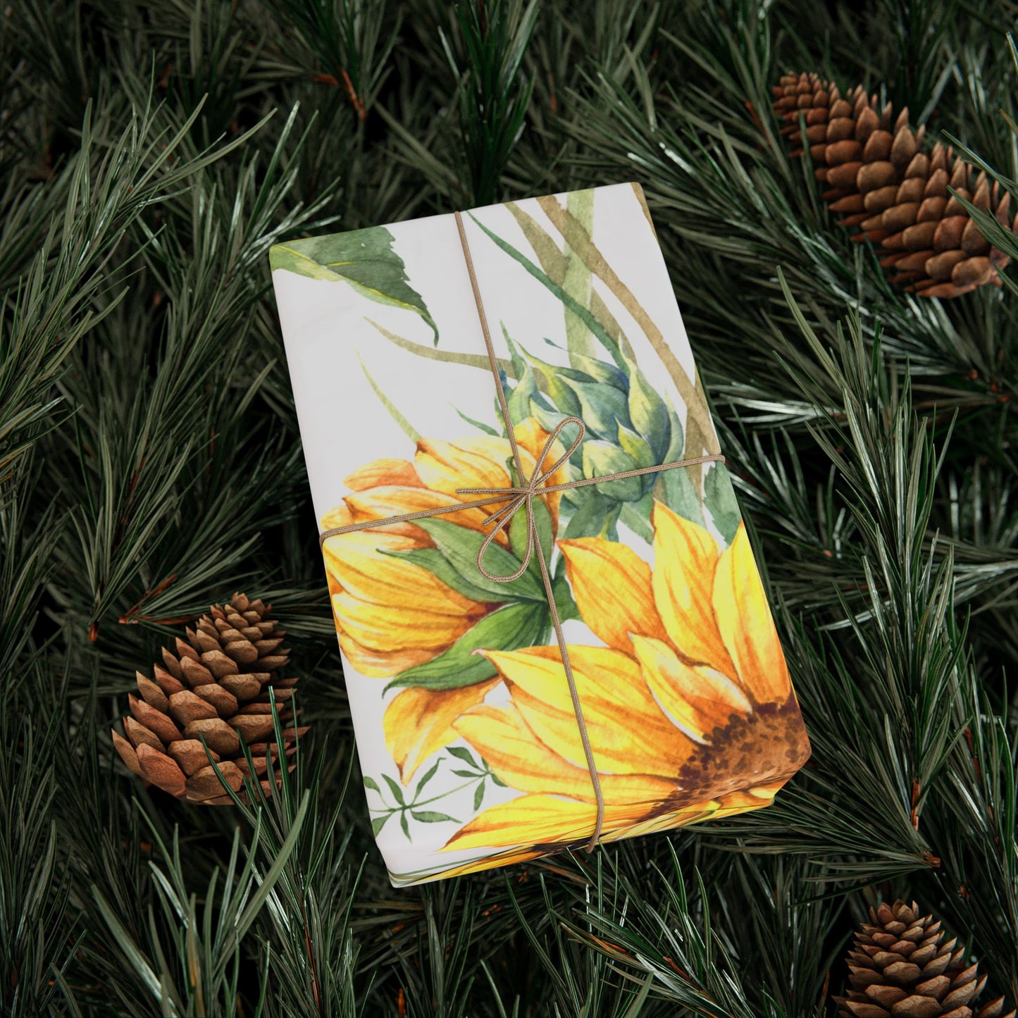 Sunflower Wrapping Paper Roll — Floral Gift Wrap for Birthdays, Mother's Day & Spring Celebrations