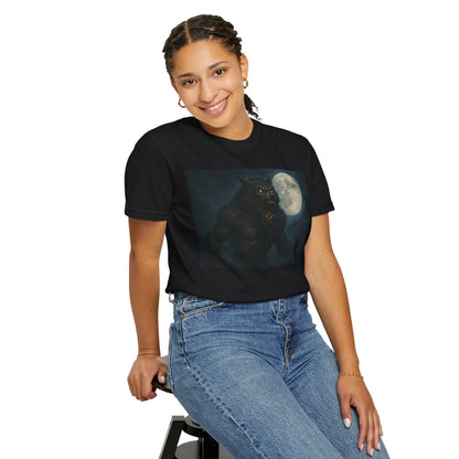 Moonlit Werewolf T-shirt, Unisex Horror Tee, Halloween Gift, Gothic Apparel, Graphic Tee, Nighttime Fantasy Wear