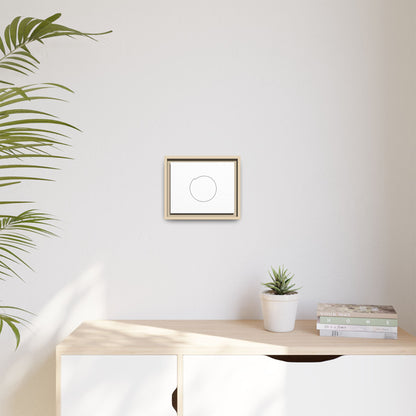Framed matte canvas wall art featuring a minimal circular line design by Printify, suitable for modern home decor.