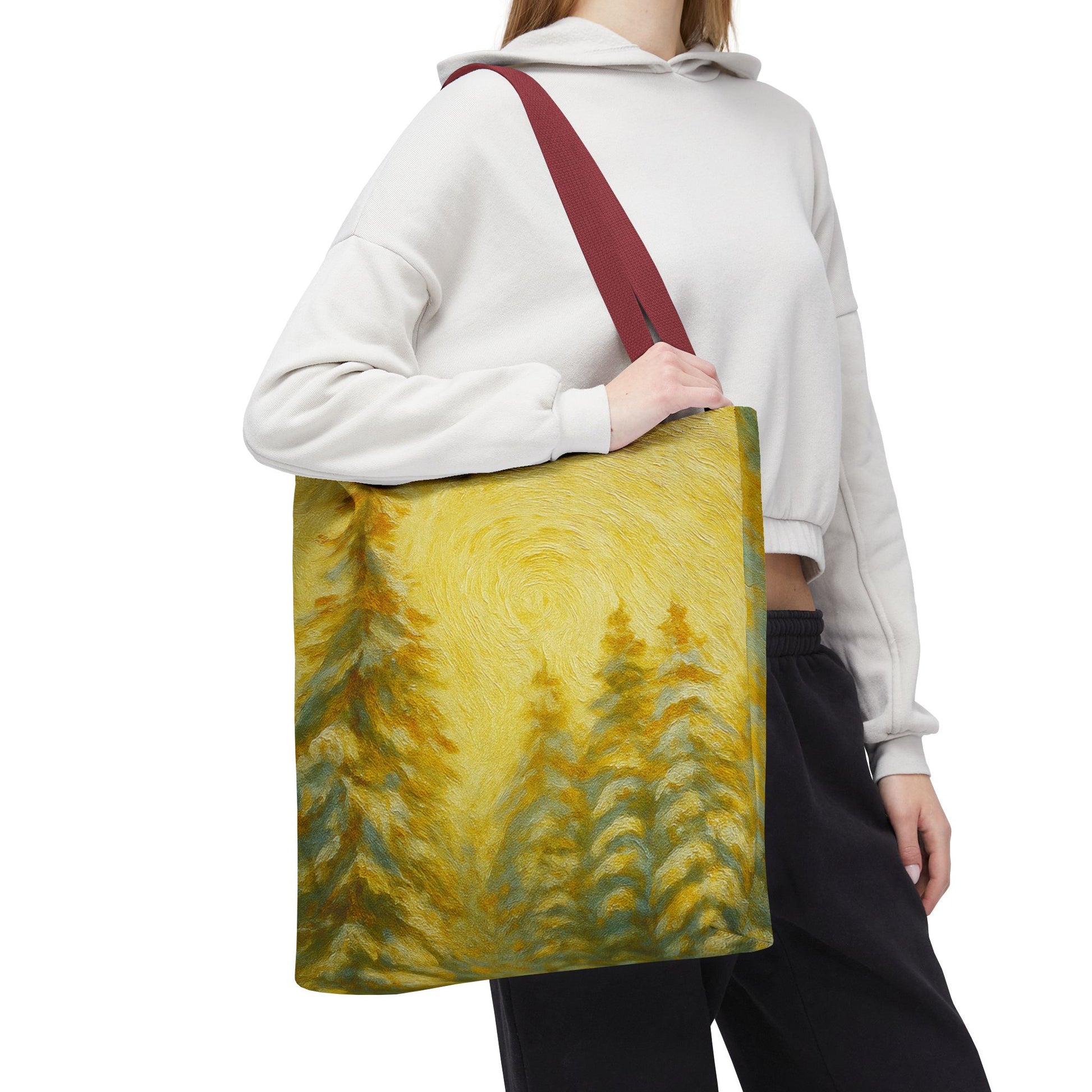 Eco-friendly canvas tote bag with artistic abstract design, ideal for beach or everyday use, by Printify.