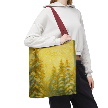 Eco-friendly canvas tote bag with artistic abstract design, ideal for beach or everyday use, by Printify.