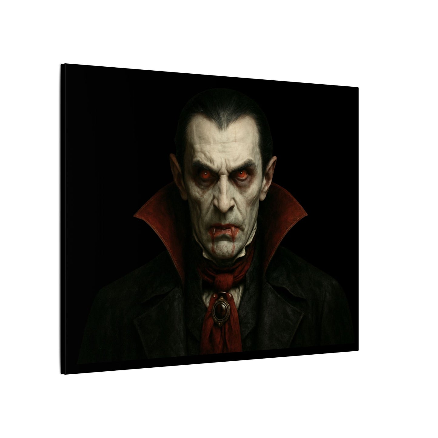 Gothic Vampire Canvas Wall Art, Spooky Decor, Halloween Home Accent, Creepy Art Piece, Horror Themed Gift